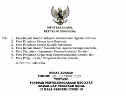 Inilah Panduan Ibadah Natal di Masa Pandemi Covid-19 dari Kemenag