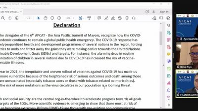Bima Arya dan Walkot Balanga City Presentasikan Deklarasi APCAT Pacific Summit Of Mayors 2021