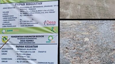 Jalan Samisade Rusak, Pemdes Nambo Salahkan Pihak Ketiga