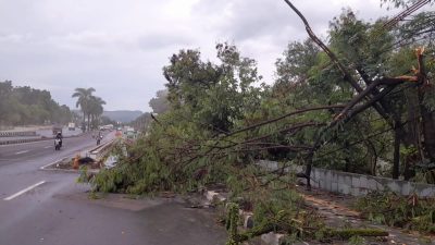 Jalan Alternatif Sentul Porak Poranda Diterjang Angin Puting Beliung