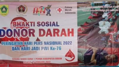 Semarakkan HPN 2022, PWI Kabupaten Bogor Gelar Donor Darah