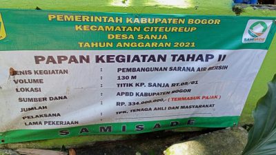 SAB Samisade di Sanja Belum Bisa Dinikmati Warga, Camat Citeureup Lakukan Hal Ini