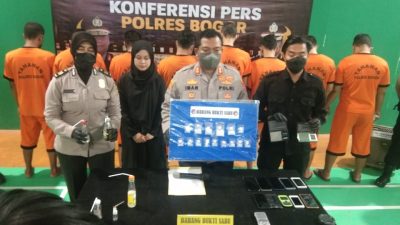 Satresnarkoba Polres Bogor Bekuk 8 Orang Pengedar Sabu Modus COD