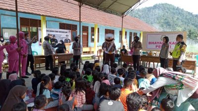 Polres Bogor Gelar Trauma Healing kepada Anak-anak Korban Bencana Alam di Leuwiliang