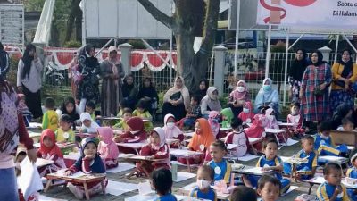 Sambut HUT RI Ke-77, Pemcam Ciseeng Bersama Himpaudi Gelar Lomba Melukis Tingkat PAUD
