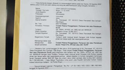 DPC LPRI Laporkan Praktik Mafia Tanah di Pancawati ke Polres Bogor