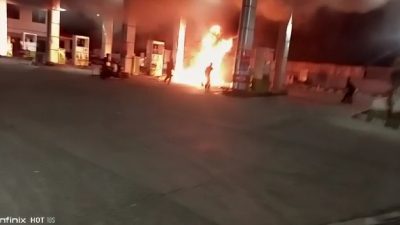 Diselah Usai Isi BBM, Motor Ini Malah Hangus Terbakar di SPBU Wanaherang
