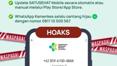 Waspada! Beredar Pesan WA Berisi Link Palsu SATUSEHAT, Ini Imbauan Kemenkes