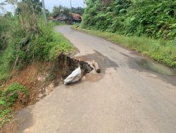 Warga Sukajaya Tuntut UPT Jalan dan Jembatan Wilayah VI Segera Perbaiki Jalan Rusak Akibat Longsor, dah Mau Lebaran Nih!