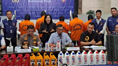 Bareskrim Polri Ungkap Kasus Produksi dan Peredaran Oli Palsu, Omzet Rp20 Miliar Per Bulan