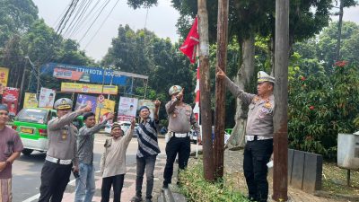 Satlantas Polresta Bogor Kota Inventarisasi Utilitas, Kabel dan Tiang Berbahaya di Jalan Raya