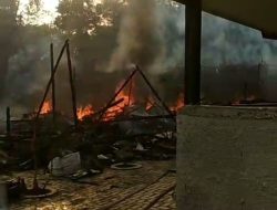 Musim Kemarau, Bangunan Pondok di Desa Sukaluyu Nanggung Terbakar Hebat