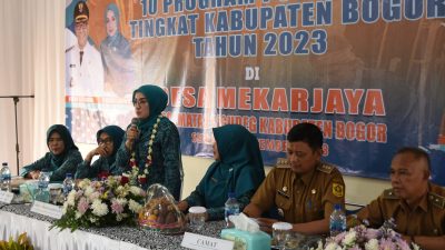 Dikunjungi Halimatu Sadiyah Iwan, Desa Mekarjaya Cigudeg Masuk 8 Besar 10 Program Pokok PKK Kabupaten Bogor