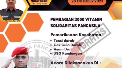 Mantap! MPC Pemuda Pancasila Kabupaten Bogor Gelar Pemeriksaan Kesehatan Gratis 28 Oktober 2023