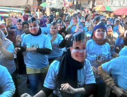 Ada “Prabowo” di Pasar Cigombong Ikut Senam Gemoy yang Digelar Rapim Kabupaten Bogor