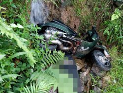 Nahas, Seorang Pria Ditemuka Tewas Tertimpa Motornya yang Terjatuh Kedalam Jurang di Sukamakmur