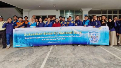 Sukseskan Bulan K3 Nasional, PLN Gunung Putri Adakan Simulasi Tanggap Darurat Kebakaran