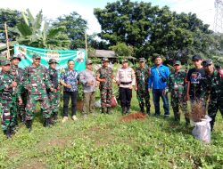 Cinta dan Peduli Kepada Lingkungan, Koramil Zona 4 Tanam Pohon di Desa Cicadas