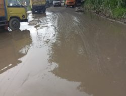 Aduh!! Jalan Cicangkal-Gunung Sindur Rusak Parah, Kata Warga Mirip Empang Lele