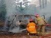 Korsleting Listrik, Mobil Jemputan Anak Sekolah Ludes Terbakar di Pakansari Bogor