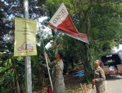 Lagi, Satpol PP Kecamatan Kemang Bredel Spanduk Bodong