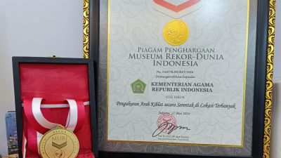 Kemenag Raih Rekor MURI Pengukuran Arah Kiblat dengan Lokasi Terbanyak