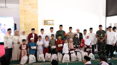 Rangkaian Perayaan HUT RI Ke-79, Pemkab Bogor Adakan Tausyah Kemerdekaan dan Santunan di Rest Area Puncak
