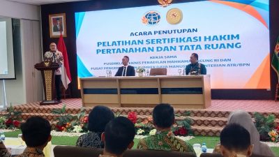 Angkatan Pertama Pelatihan Sertifikasi Hakim Pertanahan dan Tata Ruang Resmi di Tutup