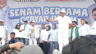 Cabup Bogor Rudy Susmanto Senam Bersama 5.000 Warga Cijujung, Kang Vio: Emak-emak Luar Biasa