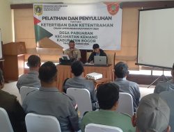 Tingkatkan Pengawasan, Plt Kasi Trantib Berikan Pembekalan Kepada Linmas Desa Pabuaran Kemang 