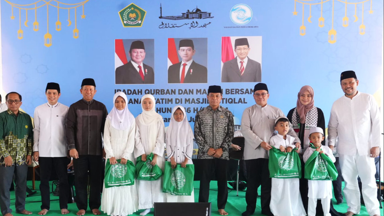Kemenag Gandeng Masjid Istiqlal Gelar Makan Bergizi Bersama 1.500 Anak Yatim
