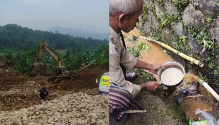 Gegara aktivitas Penambangan, Mata Air yang Digunakan Ratusan Warga Desa Sukamulya Sukamakmur jadi Keruh