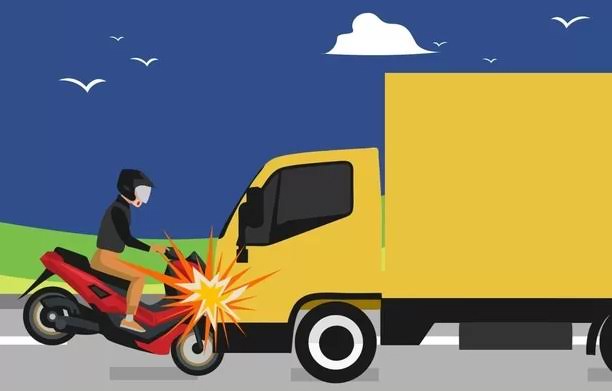 Diduga Sopir Mengantuk, Truk Box Tabrak Pengendara Motor di Jalan Raya Parung