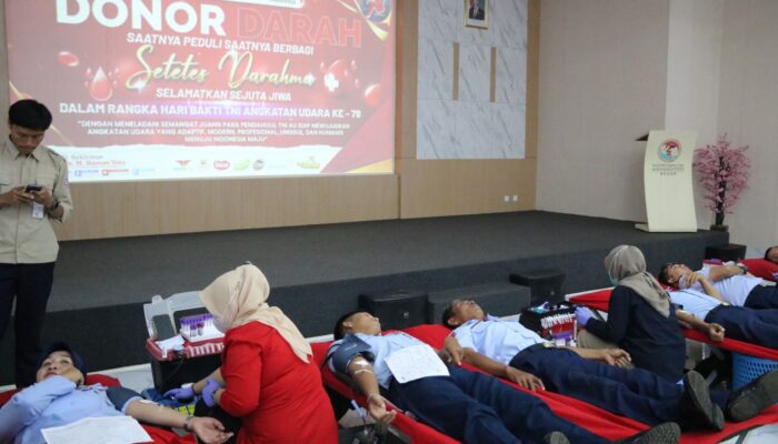 Bentuk Bakti Kepada Sesama, Lanud Atang Sendjaja Gelar Donor Darah